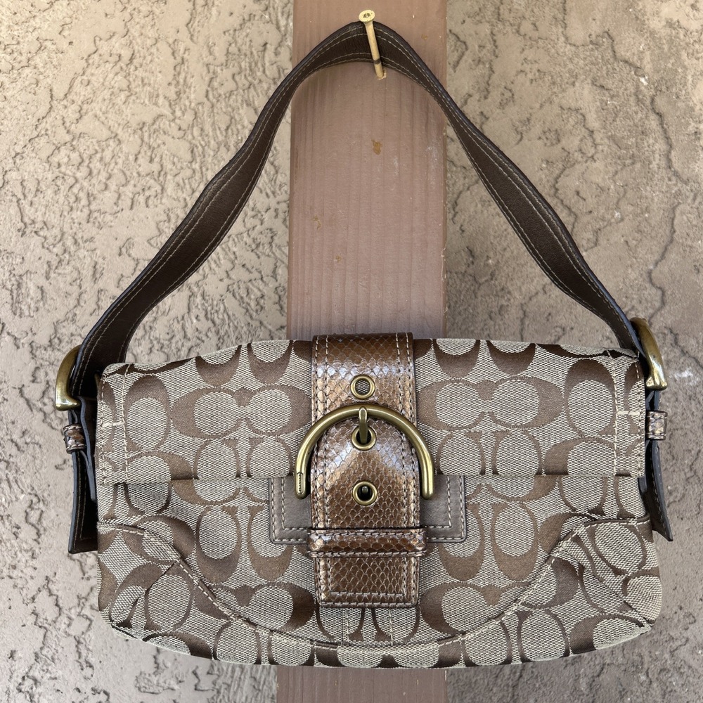 Coach Vintage Soho Handbag 8K38 Y2K Snake/python-embossed leather trim